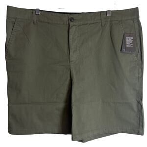 PX Clothing Mens Shorts Size 44 Green Stretch Casual Chino Flat Front NWT